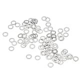 uxcell 平ワッシャー M3 ワッシャー 3×5×0.5mm 平座金 304ステンレス 薄型 フラットスペーサー ドア蝶番調整 ネジボルト 丸座金 100個