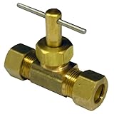 LASCO 17-1531 3/8-Inch Compression by 3/8-Inch Compression Straight Brass Needle Valve by LASCO
