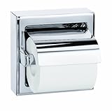 Bradley 5106-000000 Stainless Steel Surface Mounted Hinged Hood Single Roll Toilet Tissue Dispenser,
