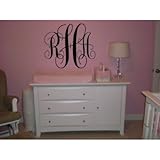 Monogram 16 inches & 12 inches tall for kids and couples vinyl decal wall saying by Wheeler3Designs 