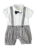 Candykids 子供服 蝶ネクタイ 結婚式 お宮参り 記念日 男の子 フォーマルスーツ  子供服 スーツ 男の子 フォーマル (90cm, ホワイト)