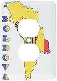 3dRose lsp_63182_6 The Flag of Moldova In The Outline Map and Name of The Country Moldova 2 Plug Out