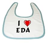 Baby Bib with I Love Eda (first name/surname/nickname) by Shopzeus