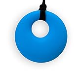 Stimtastic Chewable Silicone Round Pendant Nontoxic BPA and Phthalate Free, Aqua by Stimtastic
