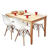 3244 ダイニング 5点セット 4人用 4名用 ラバーウッド テーブル W120 シェルチェア 4脚 ( MTS-060 MTS-032 )