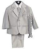 Boy 's 2ボタンメタリックスーツピューターでまたはシルバー( infant-tween )ベスト2 Ties by Lito