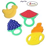 Angel Kiss Baby Fruit Teether Teething Toys Chewable Silicone Teethers with Rings Infant Toddler Tee