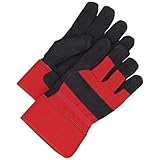 Bob Dale 30-9-373F Premium Split Leather Pile Lined Fitter Glove, Size 1, Black/Red by Bob Dale