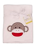 Baby Girl Sock Monkey Coral Plush Boa Blanket by Baby Starters - Ivory - Not Applicable by Baby Star