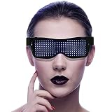[zhonghua] Ledパーティー用メガネ, Led眼鏡 ブルートゥース眼鏡 眼鏡点滅LEDサングラス 眼鏡を点灯して化学眼鏡を狂わせる (青)