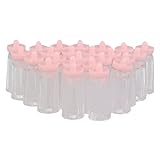 【ノーブランド品】出産祝い　ベビーシャワー　プラスチック製　ミニ哺乳瓶　装飾 ギフト 洗礼 パーティー（ピンク）　24本