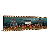 David Carter Brownプレミアムシックラップキャンバス壁アート印刷題名ハロウィンEve Crescent Moon 36" x 12" 2174920_24_36x12_none