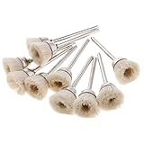 Dovewill 小道具　カップブラシ　刷毛　金属バフ　回転ツール　シャンク　ソフト　ウール　研磨　10個