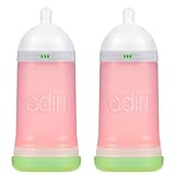Adiri NxGen Stage 2 Nurser (6-9 M) 9.5oz (281mL) - 2 Pack, Pink by Adiri