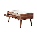 快適ホームズ センターテーブル アリー ライトブラウン 木製 引出し 収納付き KHCT-01