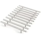 取替・補修用 ステンレス製ドアハンドル 食器棚取っ手 引き出しノブ キャビネット/お風呂/食器棚/玄関ドア用 10 PCS