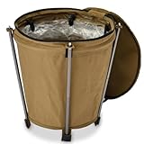 「NexPon」 キャンプ 折りたたみ式ゴミ箱 オックスフォード 布製 折りたたみ式 ゴミ箱 ポータブル 取り付け簡単 キャンプ用 屋外収納用バケツ (カーキ)