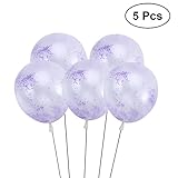 LUoem 5点紙吹雪バルーンパーティーバルーン結婚式誕生日ベビーシャワーパーティー用デコレーション(透明ボールとパープルパーティクル)