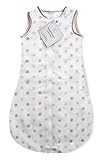 SwaddleDesigns Sleeping Sack with 2-Way Zipper, Cozy Pastel Pink and Sterling Dots, 6-12MO