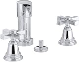 Kohler K-13142-3A-CP Pinstripe Pure Bidet Faucet with Cross Handles, Polished Chrome [並行輸入品]