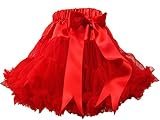 TUTU チュチュスカート12色揃ってとってもカラフル フリフリチュチュ tutu スカート (サイズ(XXL)120-130 ウエスト 54cm スカート丈 35cm, レッド)