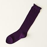 (靴下屋)kutsushitaya キッズ フリルハイソックス　19〜21cm ダークパープル