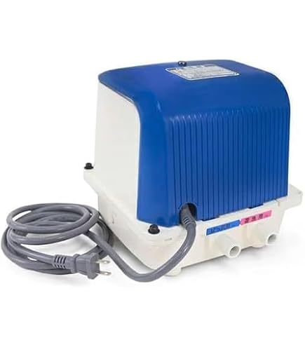 た*生様 エアーポンプブロワー ばっ気逆洗タイマー付　吐出風量80L/min　お Amazon | 浄化槽ブロワー エアーポンプ 左ばっ気浄化槽ブロワー80L/min