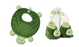 Bearington Bears Tiggles Turtle Baby Bib and Booties Set by Bearington