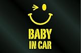 アトリエDOM ニコちゃんステッカー Bタイプ 黒 BABY IN CAR