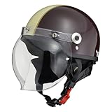 リード工業(LEAD) バイクヘルメット ハーフ CROSS バブルシールド付き CR-760 エスニックアイボリー フリーサイズ (57-60cm未満)