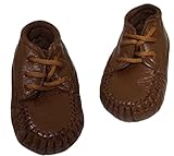 ベビー シューズ 軽くて やわらかい キッズ レザー スニーカー 子供 革 靴 (12cm, 茶色)