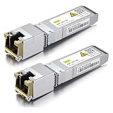 10Gtek 10GBase-T SFP+モジュール, 10G-T 低発熱タイプ 光モジュール, 10Gカッパー, RJ-45 SFP+ CAT.6a, 80m, 光トランシーバ, Cisco SFP-10G-T-S、Meraki、Netgear、Ubiquiti UF-RJ45-10G、Mikrotik、D-Link、Supermicro、TP-Linkなど互換 2個入り