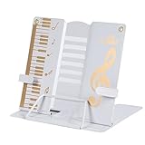 卓上譜面台 折りたたみ 軽量 卓上 楽譜立て コンパクト 楽譜スタンド スコア 譜面台 RAIDE (ホワイト×ゴールド)