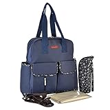 LAZA マザーズリュック 新スタイル マザーズバッグ 軽量 大容量 多機能 カラー ブラック レッド ブルー グレー (ブルー)