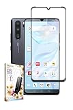 叶kanae カナエ HUAWEI P30 Pro 用 ガラスフィルム 強化ガラス 全面保護 保護フィルム フィルム HW-02L 用 液晶保護フィルム 黒縁 1枚入り