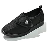 [アシスタント] 介護シューズ レディース スニーカー 介護靴 リハビリ マジックテープ 軽量 (ブラック, 23.0cm)