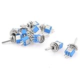 Hommy 10個 SPDTオン/オン2ポジションミニチュアトグルスイッチAC 125V/6A 6mm