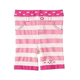 MIKIHOUSE(ミキハウス)イカリマーク＆リボン プッチー＆うさこボーダー５分丈スパッツ （80cm・90cm・100cm） ９０cm,白×ピンク