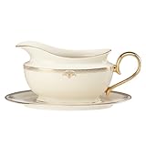 (Sauce Boat, Lenox Republic Fine Dinnerware) - Lenox Republic Sauce Boat and Stand, Ivory