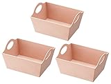 Like-it 収納ボックス アースピース ペーパーミックス ミニバスケット 3個セット ピンク EPE-23