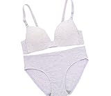 Ainial　ブラジャー　レディース　ブラ&ショーツセット　美乳　ノンワイヤー　モダール　盛りブラ　谷間ブラ　無地　シンプル　可愛い　学生　ジュニア　薄手　全7色