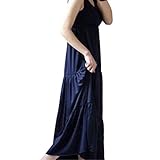 【wakongola】 マタニティ ロング ワンピース フリーサイズ ( ネイビー )