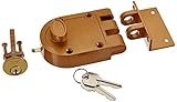 NU-SET 2120-3 Jimmy Proof Style Inter Locking Deadbolt Lock with Single Cylinder, Bronze [並行輸入品]