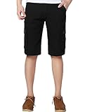 （モダンミス）Mordenmiss ショート カーゴパンツ メンズ カラーツイルショーツ 半ズボン ブラック8 30
