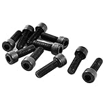 10個入りメタルローレット皿六角ボルトネジM8x25mmブラック