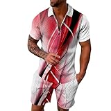 [Shopyruder] 夏服 メンズ セットアップ 短パン おしゃれ スポーツウェア 半袖 tシャツ 大きいサイズ 運動着 上下 シャツ 白 トップス 夏 半ズボン 部屋着 ビッグシルエット カジュアル 通気性 軽量 ストレッチ 快適な 人気 夏祭り スエット メンズ 上下 ブランド tシャツ メンズ 半袖 ブランド スポーツウェア メンズ 上下セット(A5-レッド,L)
