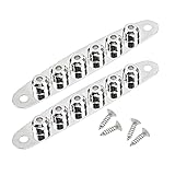 Yootones ギターストリングスループレート ギターブリッジストリングスルーボディフェルールブッシングプレート エレキベースギターパーツに対応 (シルバー)