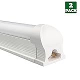 4パックb2ocled t8 LED Shopライトチューブ、2 ft、10 W ( 25 W相当) 3000 K（ウォームホワイトグロー）、シングルエンド電源、クリアカバー、ul-listed (ウ