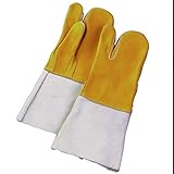 【60双】 牛床革 手袋 コンビ溶接 3本指 表革 溶接 作業用 革 皮 工場 現場 熱T 代不