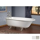 Cheviot 2094-ww-bnホワイト/ホワイト/つや消しニッケル従来Cast Iron Bathtub With連続Rolledリム